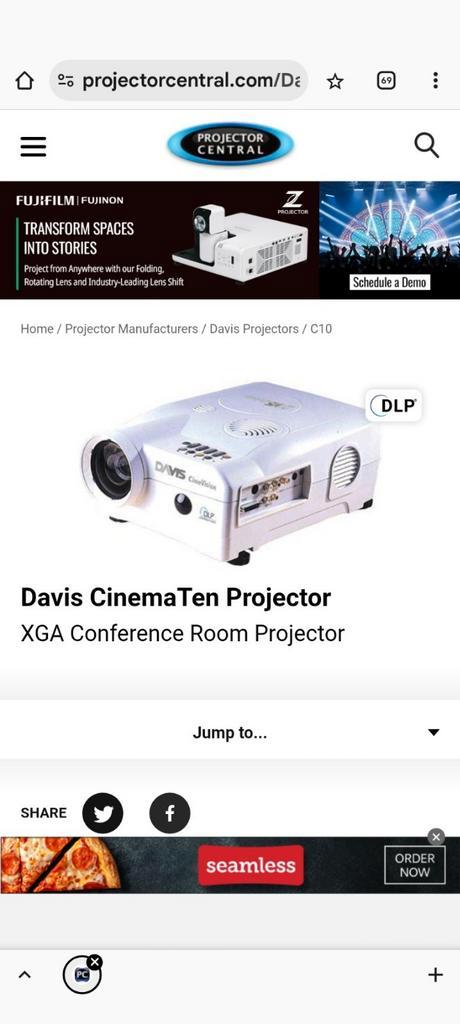 DAVIS CINEMA 10 PROJECTOR, Audio, Tv en Foto, Beamers, Zo goed als nieuw, Ophalen of Verzenden