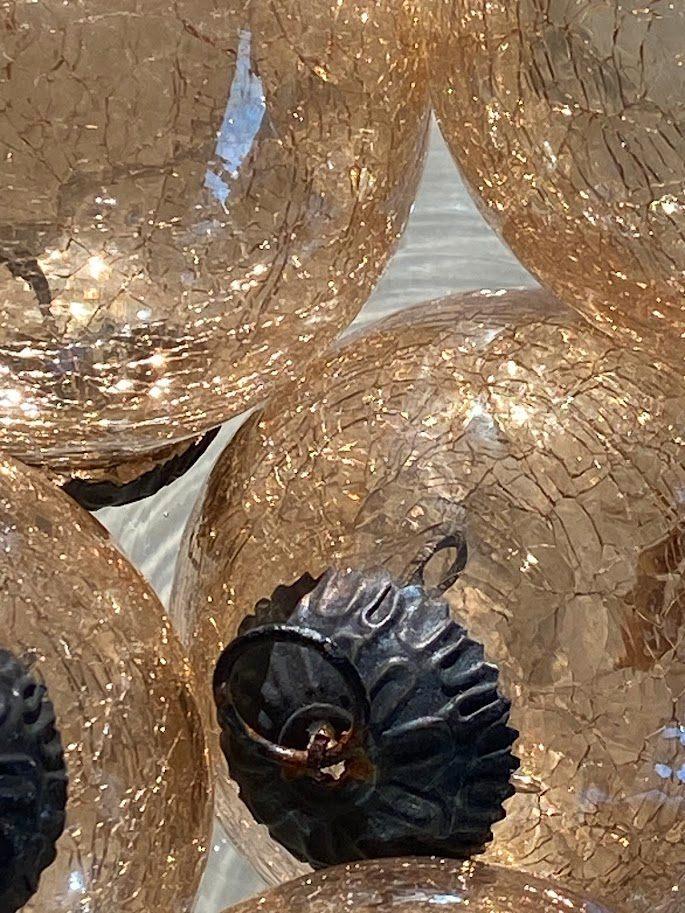 5 Zware 60 jaar oude massieve glazen retro HEKSENKERSTBALLEN, Divers, Noël, Comme neuf, Enlèvement