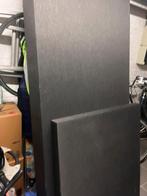 Eenpersoons bed met hoofdbord en matras, 90 cm, Gris, Tissu, Une personne