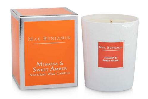 Bougie parfumée Max Benjamin nouveauté Mimosa & Sweet Amber, Maison & Meubles, Accessoires pour la Maison | Bougeoirs & Bougies