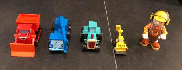 Bob de bouwer speelgoed voertuigen 5st + figuur, Kinderen en Baby's, Speelgoed |Speelgoedvoertuigen, Zo goed als nieuw, Ophalen of Verzenden