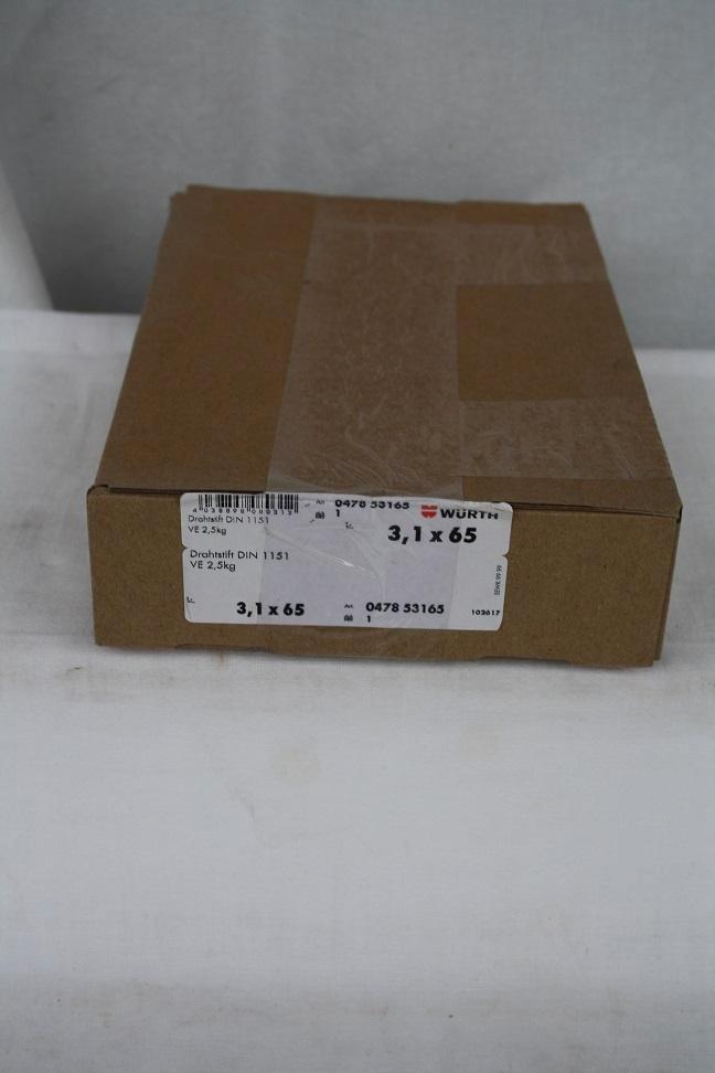 2,5 kg draadnagels Würth 3,1 x 65 platte kop din 1151, Doe-het-zelf en Bouw, IJzerwaren en Bevestigingsmiddelen, Nieuw, Spijkers