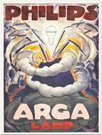 PHILIPS Arga Lamp Art Deco Reclame poster, Verzenden, Nieuw, Reclame