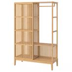 Armoire ouverte NORDKISA avec porte coulissante, bambou, Maison & Meubles, Neuf, 25 à 50 cm, Avec espace de penderie, Scandinavisch