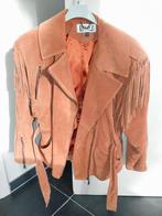 Leren jas met franjes, ANDERE, Bruin, Maat 42/44 (L), Ophalen of Verzenden