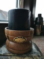 Duitse kaarsenhouder, rond hout, handgemaakt, met nieuwe kaa, Minder dan 25 cm, Ophalen of Verzenden, Zo goed als nieuw, Hout