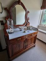 Antieke houten commode met spiegel, Antiek en Kunst, Ophalen