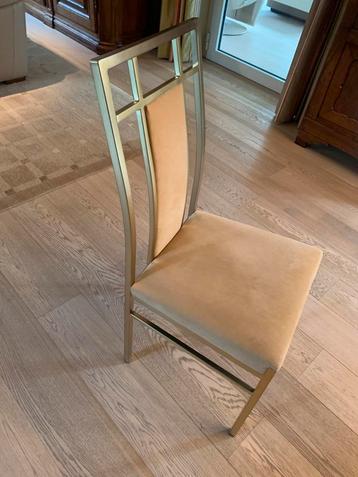6 stoelen in geborsteld koper, Enlèvement, Comme neuf