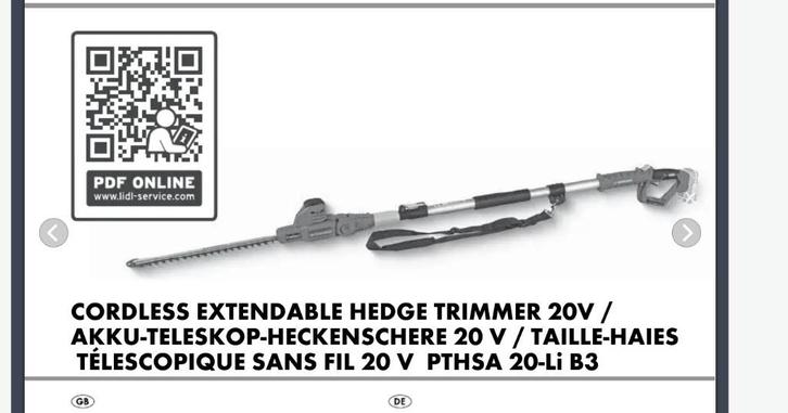 taille haie télescopique sans fil Parkside, Tuin en Terras, Heggenscharen, Zo goed als nieuw, Accu, Ophalen