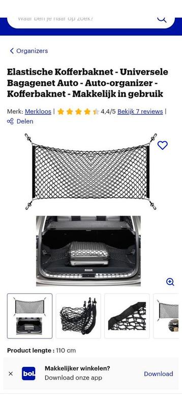 Elastische kofferbaknet auto organizer  beschikbaar voor biedingen