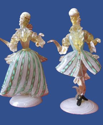 Prachtig koppel Murano Florentijnse dansers.  beschikbaar voor biedingen