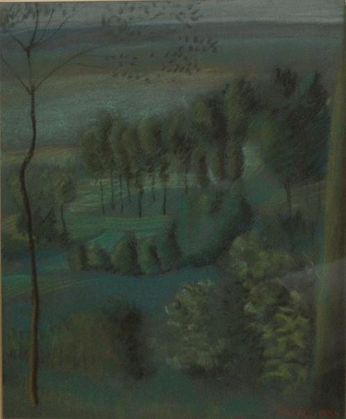 Paul Huwé (1913-1990): Landschap 1953 (49 x 59cm), Antiek en Kunst, Kunst | Schilderijen | Klassiek, Ophalen of Verzenden