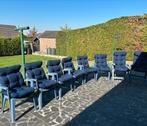 8 Hartman stoelen, 2 verstelbare 6 vaste stoelen + kussens, Tuin en Terras, Ophalen, Gebruikt, Kunststof, Stapelbaar