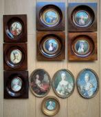 12 miniatuurlijsten uit de Napoleon III-periode, Antiek en Kunst, Kunst | Schilderijen | Klassiek, Ophalen of Verzenden