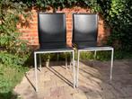 2 italiaans lederen stoelen, Ophalen, Gebruikt, Zwart, Twee