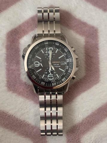 Volledige nieuwstaat Seiko Solar Chronograph kras vrij 230 € beschikbaar voor biedingen