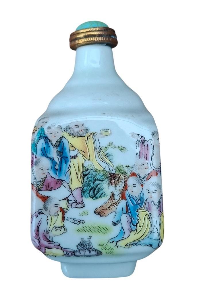 Chinese porseleinen snuiffles – ca. 9 cm –  turkoois stop, Antiek en Kunst, Antiek | Porselein, Ophalen of Verzenden