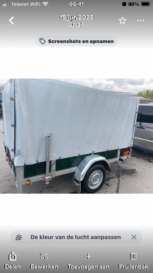 Aanhangwagen enkele as met huif, Auto diversen, Aanhangers en Bagagewagens, Zo goed als nieuw, Ophalen
