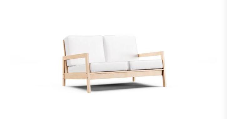 Ikea zetel, 2 plaatsen, in stof, Huis en Inrichting, Zetels | Zetels, Gebruikt, Rechte bank, Tweepersoons, Hout, Stof, Ophalen
