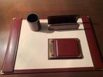 Bureau accessoires in Bordeaux leder, Ophalen of Verzenden, Gebruikt