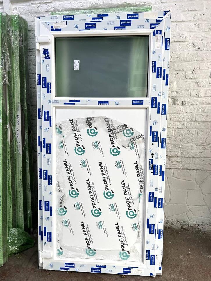 Déstockage - Portes de services PVC 5 points de fermetures, Doe-het-zelf en Bouw, Deuren en Vliegenramen, Nieuw, Buitendeur, Glas
