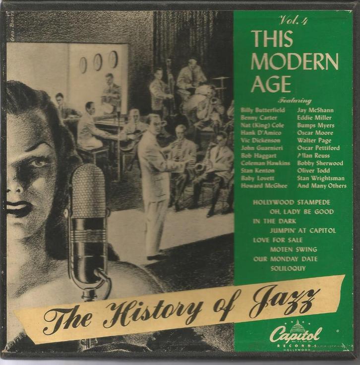 Box 4x45T The History of Jazz Vol 4 This Modern Age Capitol, Cd's en Dvd's, Vinyl | Jazz en Blues, Zo goed als nieuw, Jazz, 1940 tot 1960