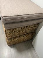 2 rieten tuin poefjes, Tuin en Terras, Ophalen, Zo goed als nieuw