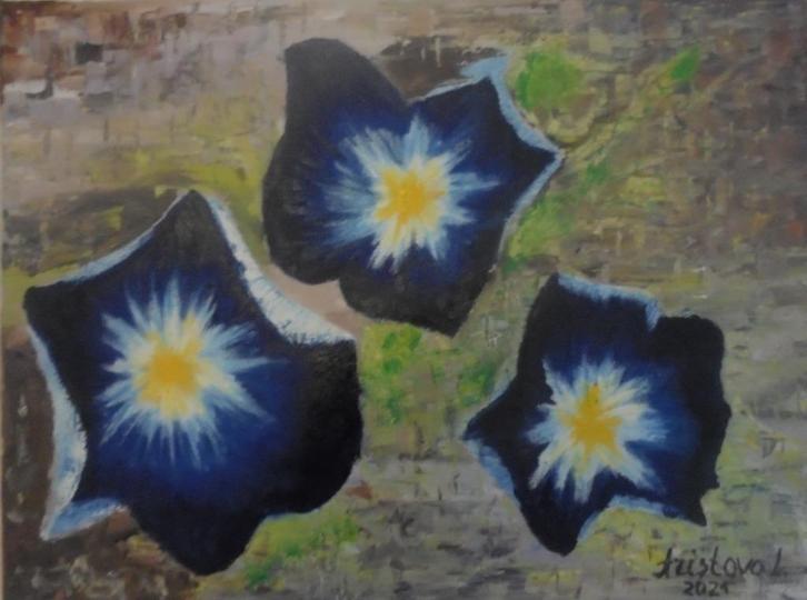 violet (olieschilderij 30 x 40), Antiek en Kunst, Kunst | Schilderijen | Klassiek, Ophalen of Verzenden