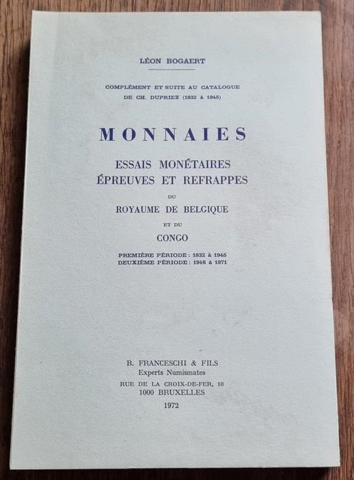 Catalogus proefslagen Leon Bogaert 1972, Timbres & Monnaies, Monnaies | Belgique, Monnaie en vrac, Papier, Enlèvement ou Envoi