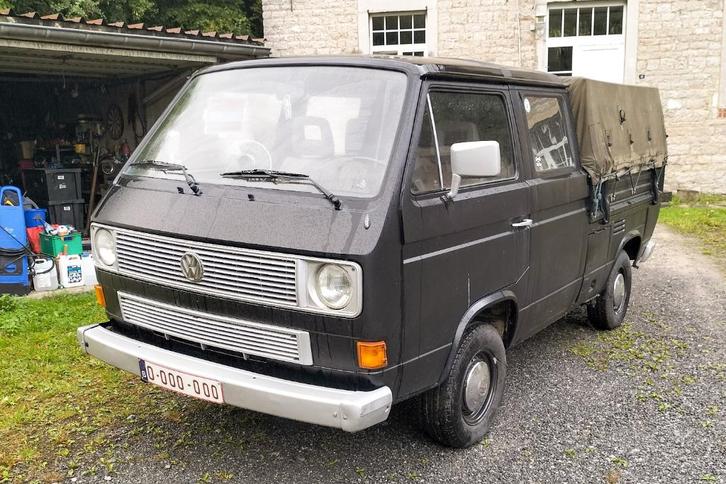 VW T3 "Doka" double cabine 6 places, Auto's, Bestelwagens en Lichte vracht, Particulier, Trekhaak, Volkswagen, Diesel, 4 deurs