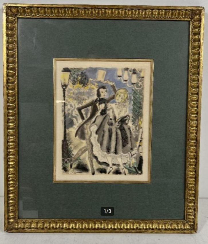 aquarelle signe dignimont, Antiek en Kunst, Kunst | Schilderijen | Klassiek, Ophalen of Verzenden