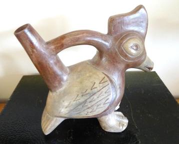 Zeldzaam: kruik vogel handgemaakte replica Mochica aardewerk beschikbaar voor biedingen