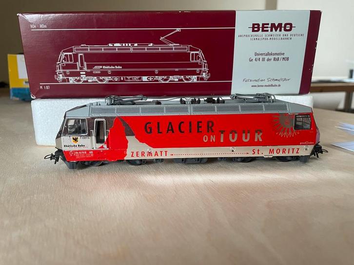 Locomotive Bemo Rhb H0m Ge 4/4 III 651 « Glacier On Tour », Hobby & Loisirs créatifs, Trains miniatures | HO, Utilisé, Locomotive