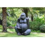 Singe Gorille Argent/Noir – 180 cm - Statue Gorille, Collections, Enlèvement ou Envoi, Neuf