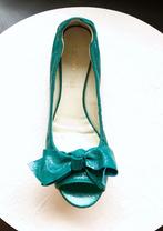 CAROLINE BISS - prachtige platte schoenen - peep toe - 40, Kleding | Dames, Schoenen, Groen, Ophalen of Verzenden, Zo goed als nieuw
