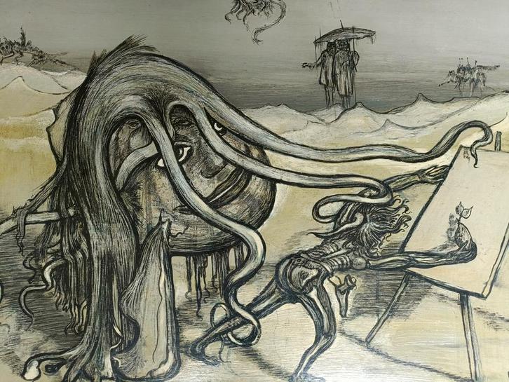 René de Coninck " De inktvis " 1963, Antiek en Kunst, Kunst | Schilderijen | Modern, Ophalen of Verzenden