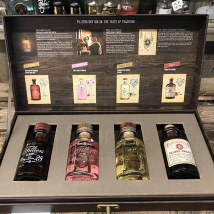 Filliers Dry Gin Miniatures Collection Box 46% 4x5cl, Verzamelen, Wijnen, Nieuw, Overige typen, Overige gebieden, Vol, Ophalen