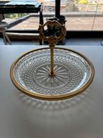 Plat à pâtisserie épais de 1,16 kg en cristal de Bohême., Enlèvement