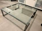 Salon tafel met glas, Huis en Inrichting, Tafels | Salontafels, Ophalen, Vierkant, Minder dan 50 cm, 100 tot 150 cm