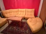 Salon geel lederen chateau d'Ax model silhouet als nieuw, Ophalen, Zo goed als nieuw, Leer, Cuir jaune