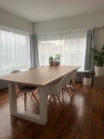 Grote Houten tafel - Rubberwood Industriële look, Maison & Meubles, Tables | Tables à manger, Comme neuf, 100 à 150 cm, Rectangulaire