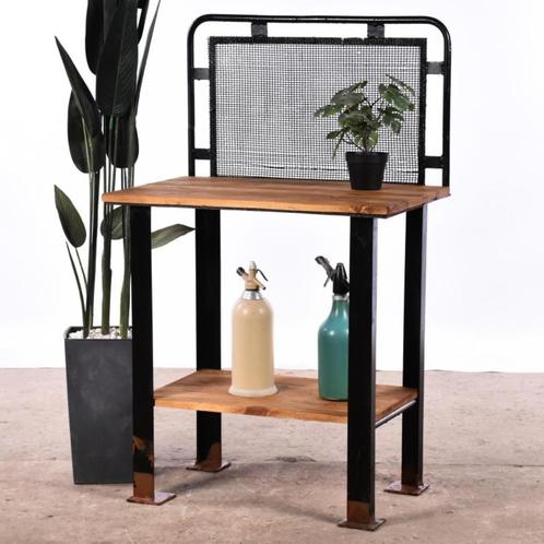 Industriële bartafel, hoge tuintafel, console-, werktafel., Huis en Inrichting, Barren, Gebruikt, Ophalen