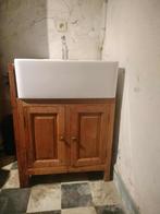 EVIER VILLEROY et BOCH avec petit meuble teck, 85 à 90 cm, Enlèvement, Utilisé, 45 à 60 cm