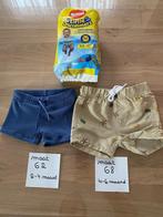 BABY ZWEMBROEKJES + PAMPERS, Kinderen en Baby's, Babykleding | Baby-zwemkleding, Ophalen, Zo goed als nieuw, Maat 62, Zwembroek