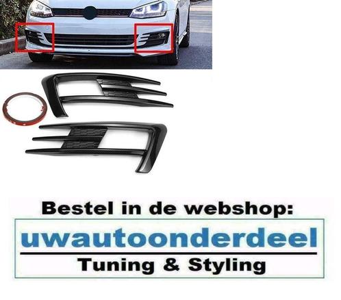 Vw Golf 7 Carbon Look GTI GTD Look Trim Spoiler Voorbumper, Auto-onderdelen, Overige Auto-onderdelen, Volkswagen, Nieuw, Ophalen of Verzenden