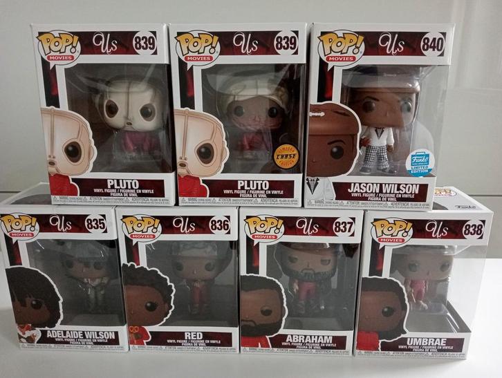 Funko pop volledige set 7 stuks van film " US ", Verzamelen, Poppen, Zo goed als nieuw, Pop, Ophalen of Verzenden