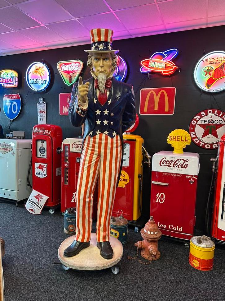 Unieke XXL Lifesize USA Uncle Sam - Levensgroot, Collections, Statues & Figurines, Utilisé, Humain, Enlèvement