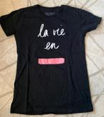 Zwarte T-shirt la vie en rose maat S, Zo goed als nieuw, Wooop, Maat 36 (S), Zwart