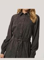 Jurk in velour " caffe", Kleding | Dames, Jurken, Verzenden, Zo goed als nieuw, Maat 42/44 (L)
