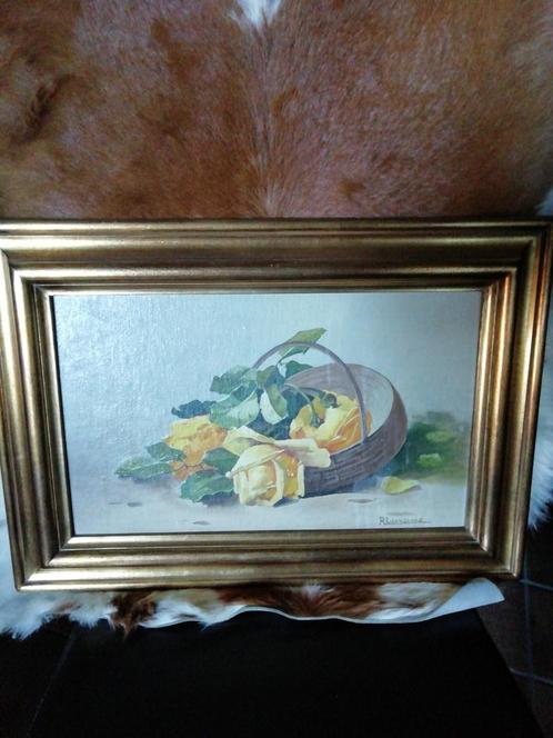 Schilderij stilleven uit 1948  mooi werkje, gesigneerd., Antiek en Kunst, Kunst | Schilderijen | Klassiek, Ophalen of Verzenden